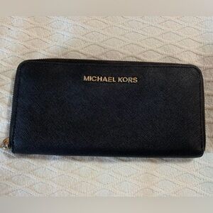 Michael Kors Black Zip-Around Wallet